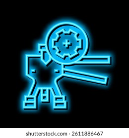 frame straightening neon light sign vector. frame straightening illustration