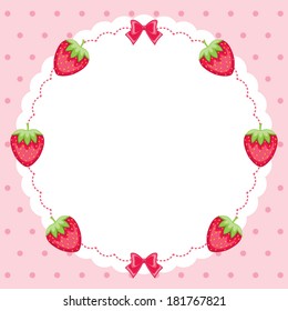 frame with strawberries