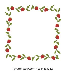 marco con fresas, elemento de diseño gráfico