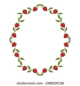 frame with strawberries, graphic design element