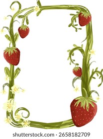 Rahmen mit Erdbeeren Illustration Vektor