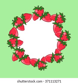 Frame with strawberries. Template for your design.