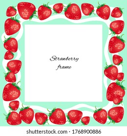 Marco con fresas en gráficos vectoriales