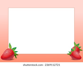 Marco con ilustración vectorial de fresas