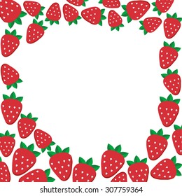 Frame with strawberries. Vector template for design