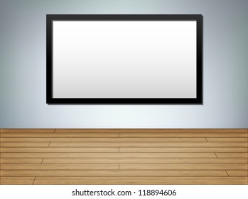 Frame in studio, interior background, eps10 vector illustration with copy space