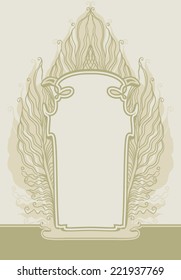 Frame in style of Art Nouveau with space for information.  