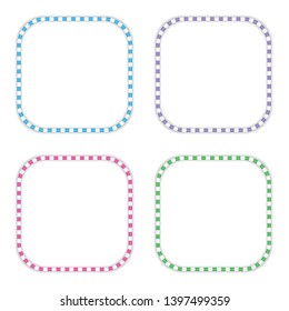 Frame style candy for icon game 4 color. Vector Illustration icon set. 2d asset for user interface GUI in mobile application or casual video game.