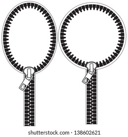 Frame stylized as a zipper.