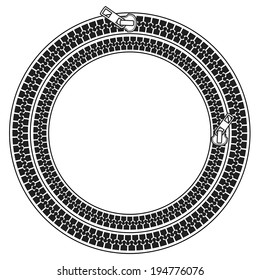Frame stylized as a zipper, round version