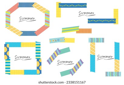 Frame of summer pattern masking tape