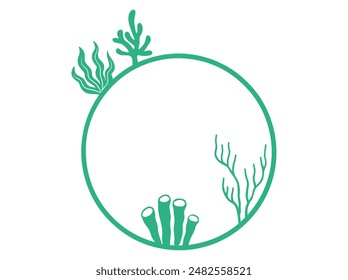 Frame Summer Sea Sketch Line Art