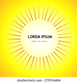 Frame sun background. Background sun rays. Vector