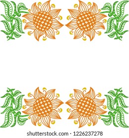 Frame of sunflowers. Vector illustration
