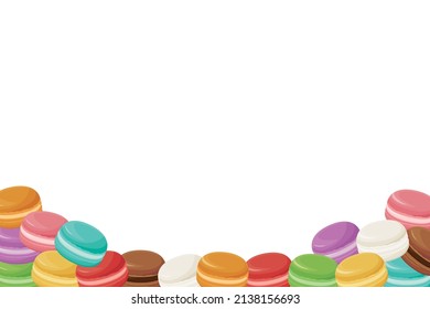 Un marco de dulces "Macaron". Ilustración del vector