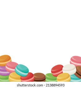 Un marco de dulces "Macaron". Ilustración del vector