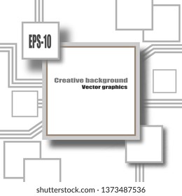 Frame. Technological frame. Techno style. Square frame. Technology. Creative background. Abstraction. Squares. Vector graphics