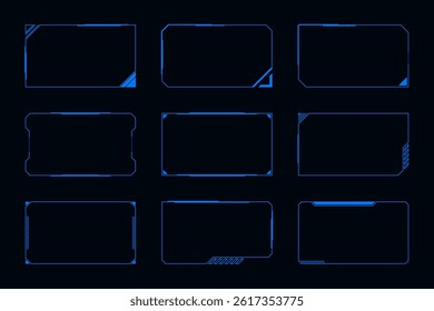 Frame technology cyberpunk design element. Technology Hi-tech element