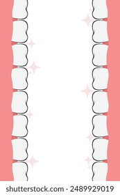 Marco de Anuncio de dientes. Concepto de medicina de bordes dentales. Anuncio de inspección dental oral
