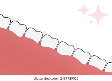 Frame of teeth banner. Tooth border medicine concept. Teeth oral dental Inspection Banner