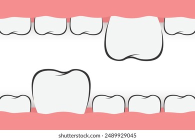 Frame of teeth banner. Tooth border medicine concept. Teeth oral dental Inspection Banner