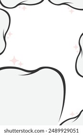 Frame of teeth banner. Tooth border medicine concept. Teeth oral dental Inspection Banner