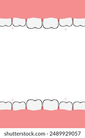 Marco de Anuncio de dientes. Concepto de medicina de bordes dentales. Anuncio de inspección dental oral
