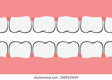 Frame of teeth banner. Tooth border medicine concept. Teeth oral dental Inspection Banner