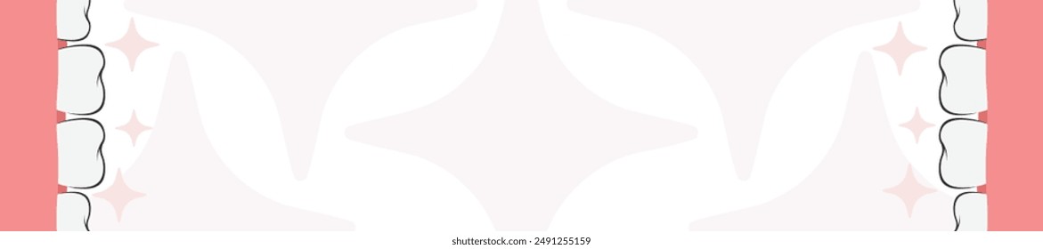 Frame of teeth banner. Tooth border medicine concept. Teeth oral dental Inspection Banner