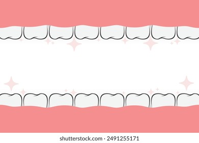 Marco de Anuncio de dientes. Concepto de medicina de bordes dentales. Anuncio de inspección dental oral