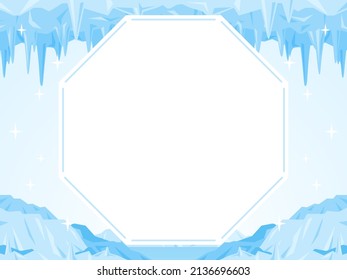 frame template of Antarctica or Arctic's landscape