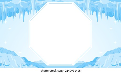 frame template of Antarctica or Arctic's landscape