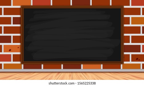 Frame template with brickwall in background illustration