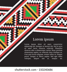 Frame template for cards, invitations, banners. You can place any text here. Invitation card with Ukrainian national pattern, vector