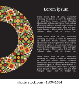 Frame template for cards, invitations, banners. You can place any text here. Invitation card with Ukrainian national pattern, vector