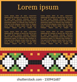 Frame template for cards, invitations, banners. You can place any text here. Invitation card with Ukrainian national pattern, vector