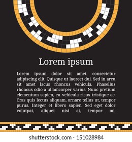 Frame template for cards, invitations, banners. You can place any text here. Invitation card with Ukrainian national pattern, vector