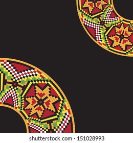 Frame template for cards, invitations, banners. You can place any text here. Invitation card with Ukrainian national pattern, vector