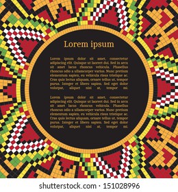 Frame template for cards, invitations, banners. You can place any text here. Invitation card with Ukrainian national pattern, vector