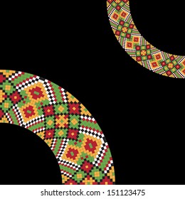 Frame template for cards, invitations, banners. You can place any text here. Invitation card with Ukrainian national pattern, vector