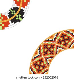 Frame template for cards, invitations, banners. You can place any text here. Invitation card with Ukrainian national pattern, vector