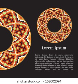 Frame template for cards, invitations, banners. You can place any text here. Invitation card with Ukrainian national pattern, vector