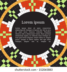 Frame template for cards, invitations, banners. You can place any text here. Invitation card with Ukrainian national pattern, vector