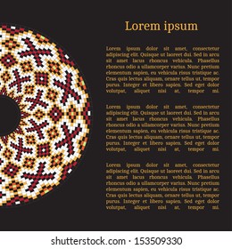 Frame template for cards, invitations, banners. You can place any text here. Invitation card with Ukrainian national pattern, vector