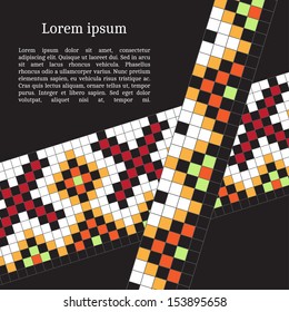 Frame template for cards, invitations, banners. You can place any text here. Invitation card with Ukrainian national pattern, vector