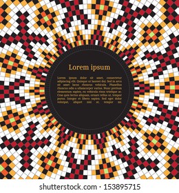 Frame template for cards, invitations, banners. You can place any text here. Invitation card with Ukrainian national pattern, vector
