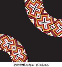 Frame template for cards, invitations, banners. You can place any text here. Invitation card with Ukrainian national pattern, vector