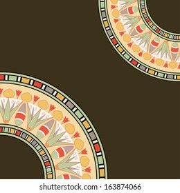 Frame template for cards, invitations, banners. You can place any text here. Invitation card with egyptian national pattern, vector