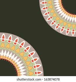 Frame template for cards, invitations, banners. You can place any text here. Invitation card with egyptian national pattern, vector