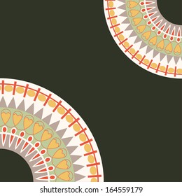 Frame template for cards, invitations, banners. You can place any text here. Invitation card with egyptian national pattern, vector